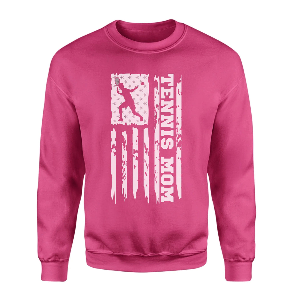Tennis Mom Vertical Flag on a Sweatshirt with a White Graphic
