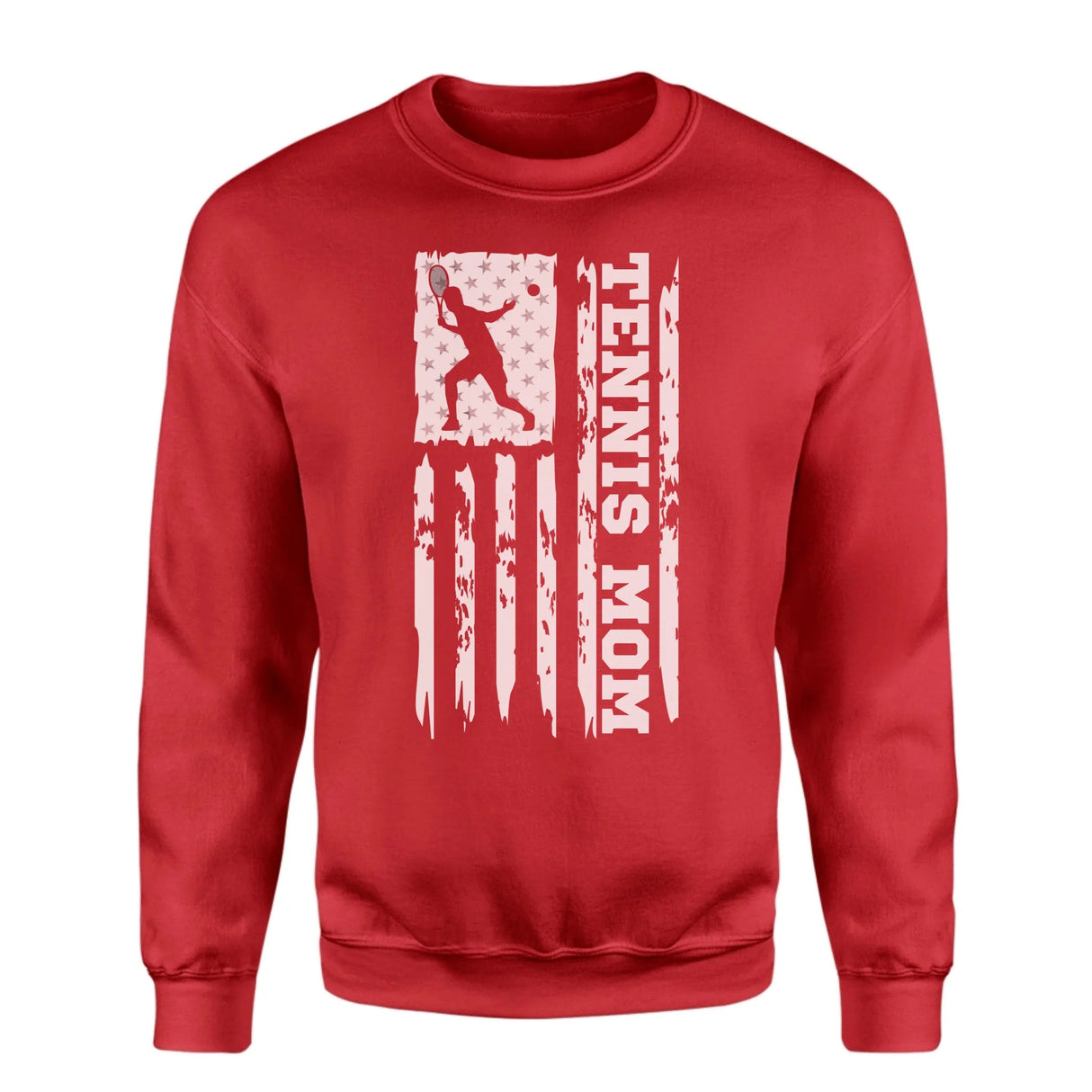 Tennis Mom Vertical Flag on a Sweatshirt with a White Graphic
