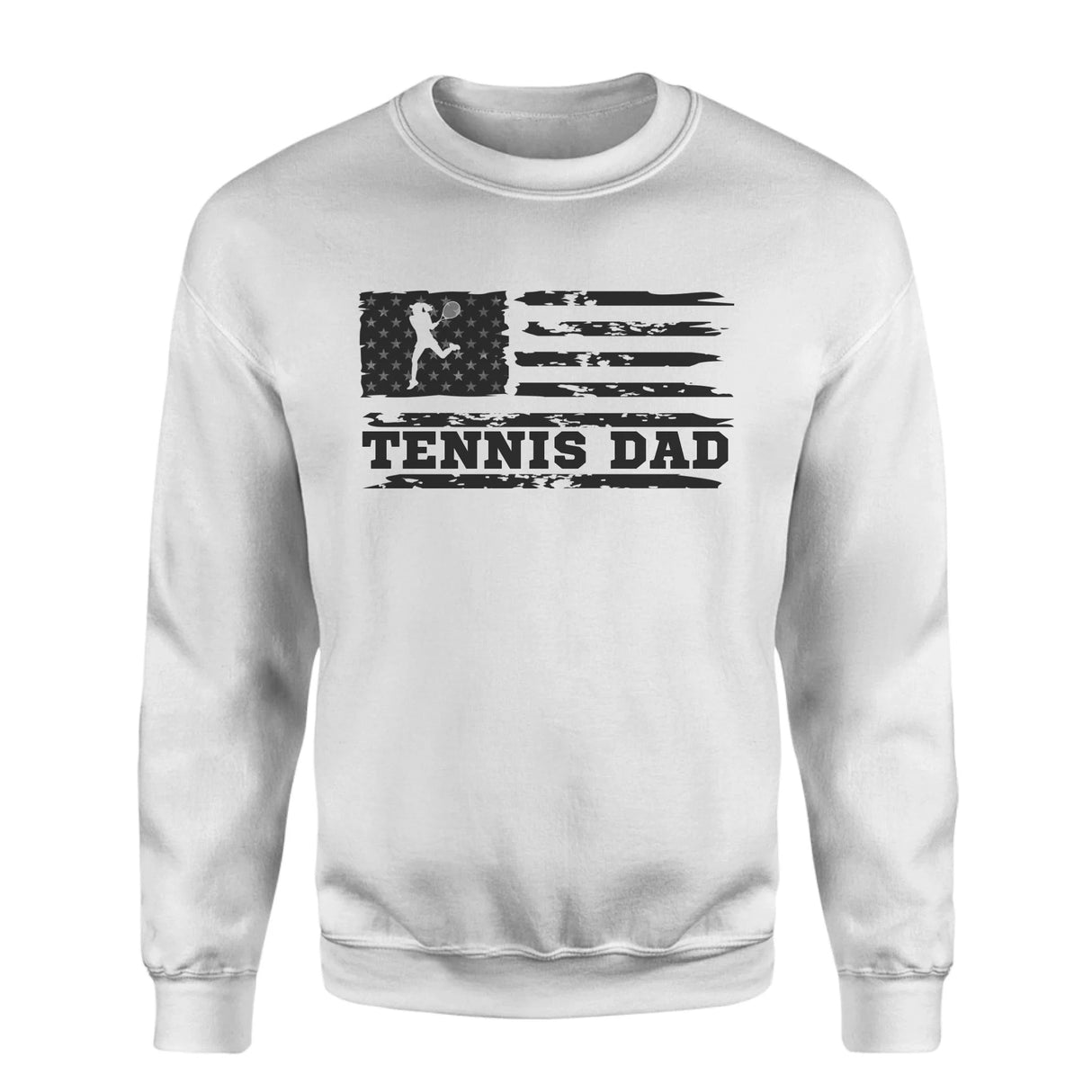 Tennis Dad Horizontal Flag on a Sweatshirt with a Black Graphic