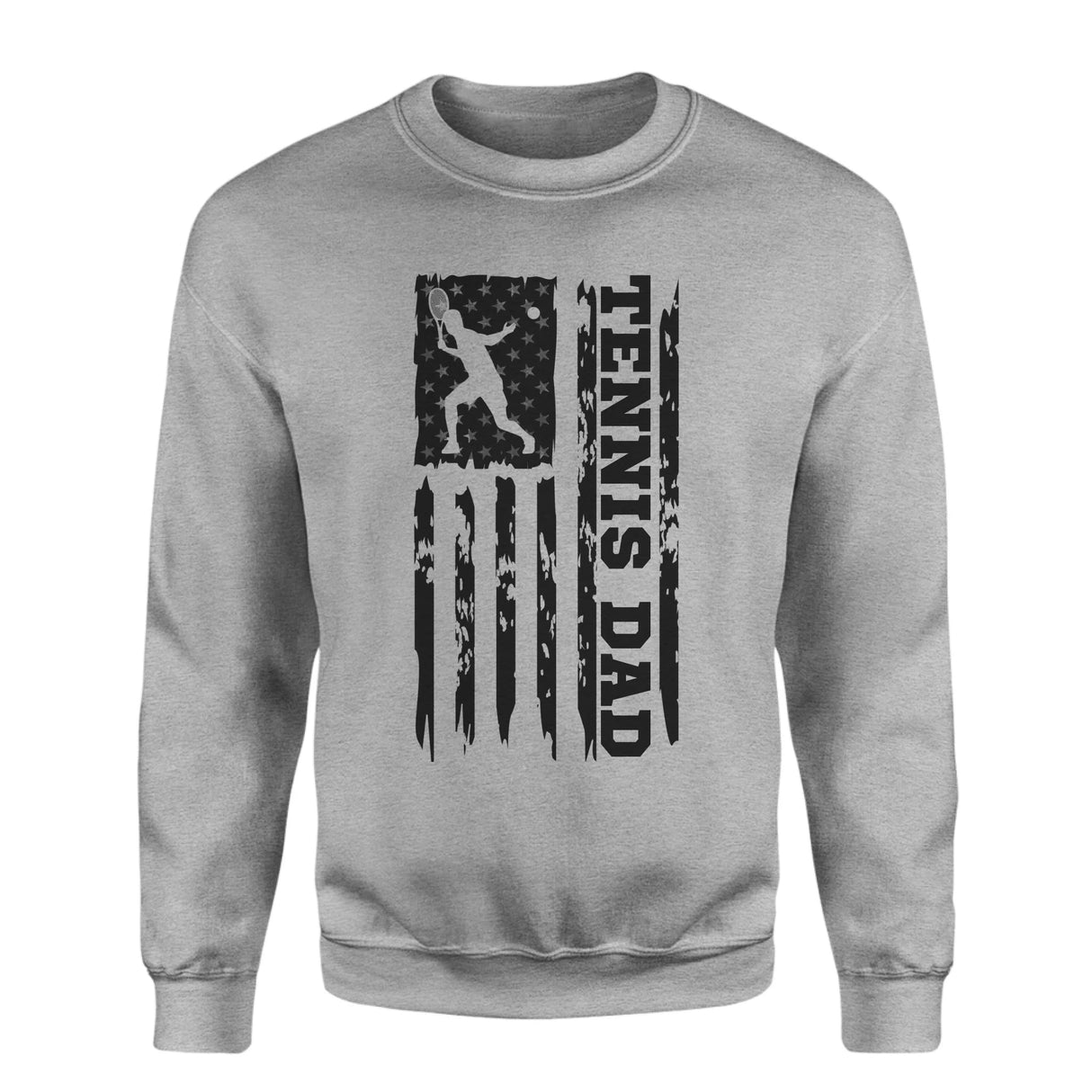 Tennis Dad Vertical Flag on a Sweatshirt with a Black Graphic