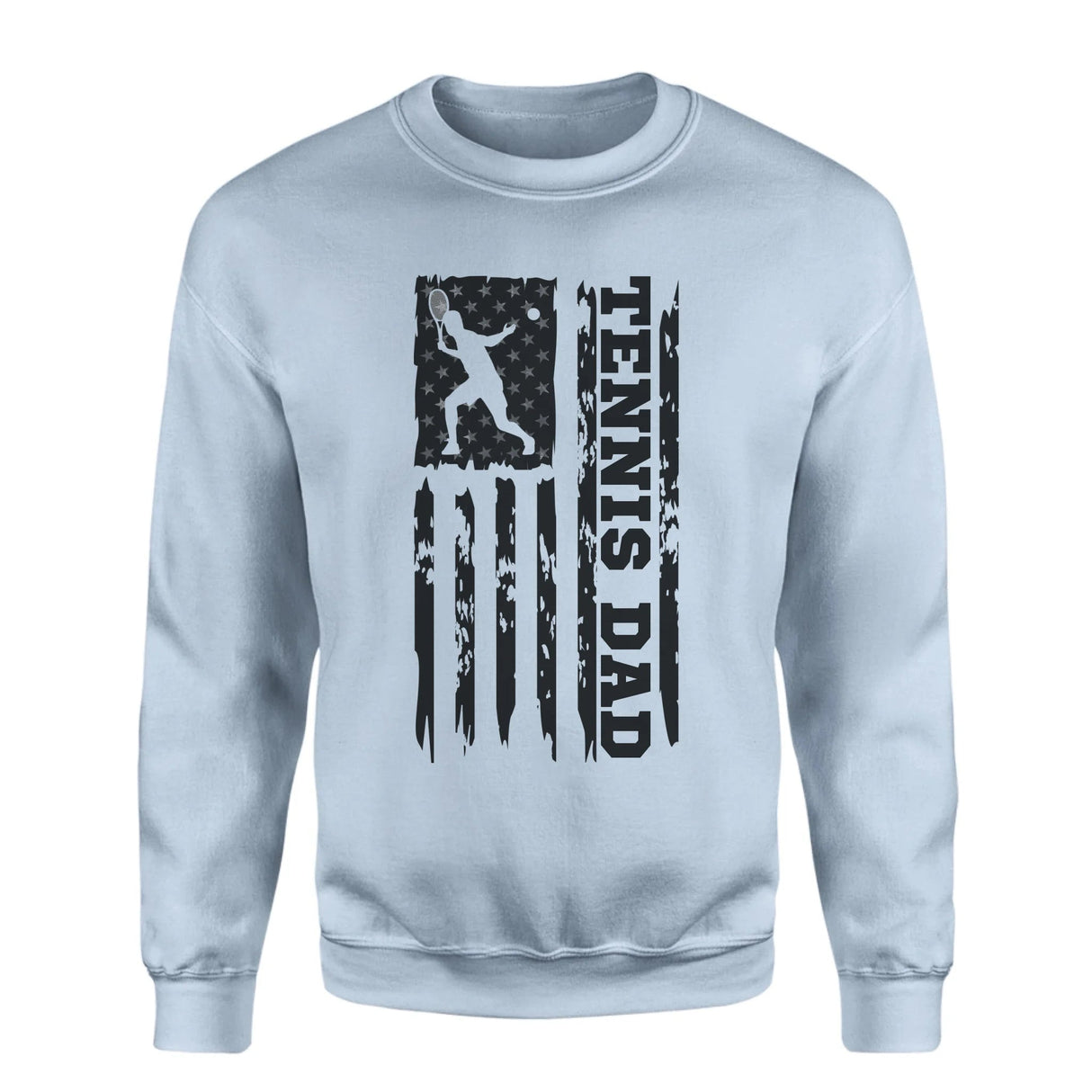 Tennis Dad Vertical Flag on a Sweatshirt with a Black Graphic