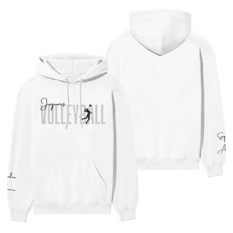 Personalized Volleyball on a Hoodie With Modern Bold Designs and Volleyball Player Name on Sleeve on a Hoodie