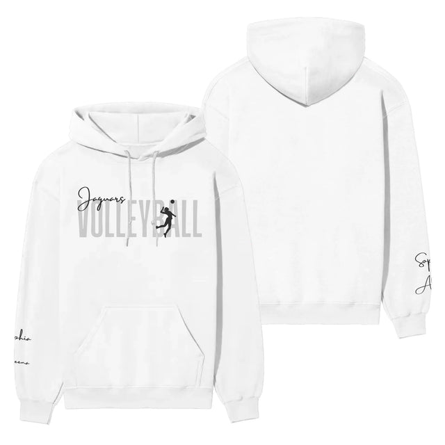 Personalized Volleyball on a Hoodie With Modern Bold Designs and Volleyball Player Name on Sleeve on a Hoodie