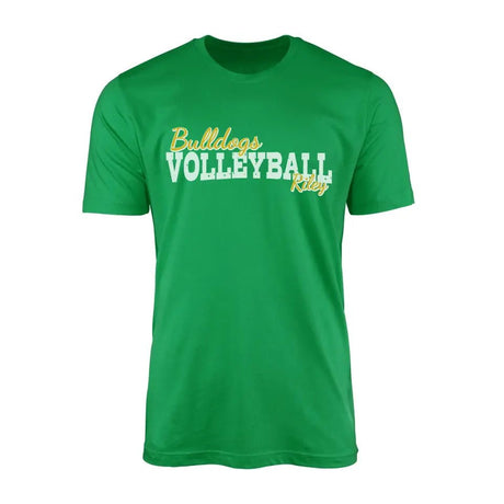 Custom Volleyball Mascot and Volleyball Player Name on a Men's T-Shirt with a White Graphic