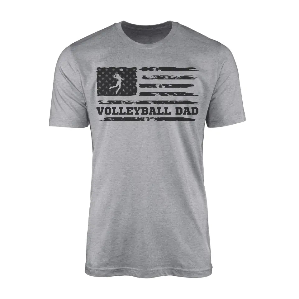 Volleyball Dad Horizontal Flag on a Men's T-Shirt with a Black Graphic