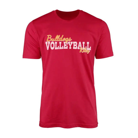 Custom Volleyball Mascot and Volleyball Player Name on a Men's T-Shirt with a White Graphic