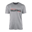 Custom Volleyball Mascot and Volleyball Player Name on a Men's T-Shirt with a Black Graphic