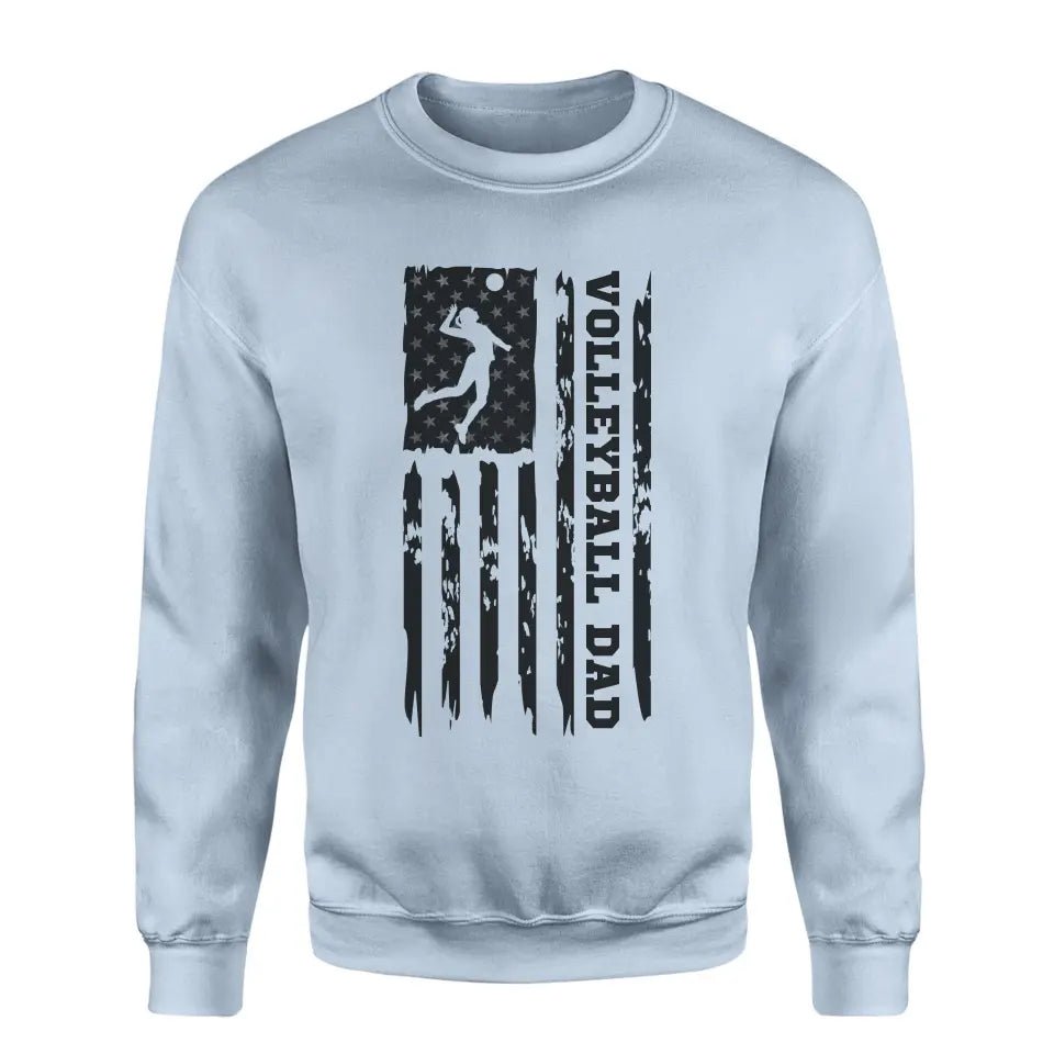 Volleyball Dad Vertical Flag on a Sweatshirt with a Black Graphic