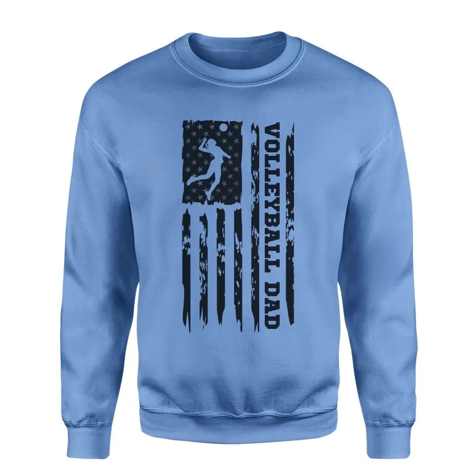 Volleyball Dad Vertical Flag on a Sweatshirt with a Black Graphic