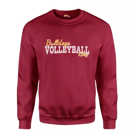 Custom Volleyball Mascot and Volleyball Player Name on a Sweatshirt with a White Graphic