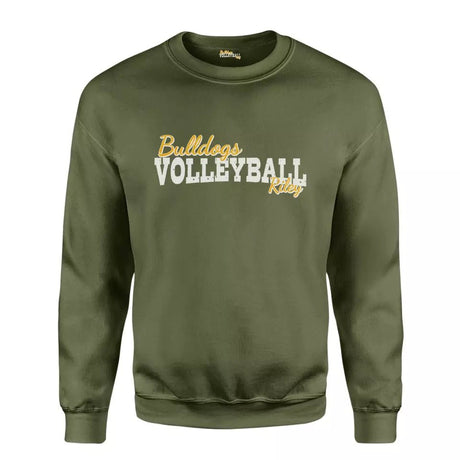 Custom Volleyball Mascot and Volleyball Player Name on a Sweatshirt with a White Graphic