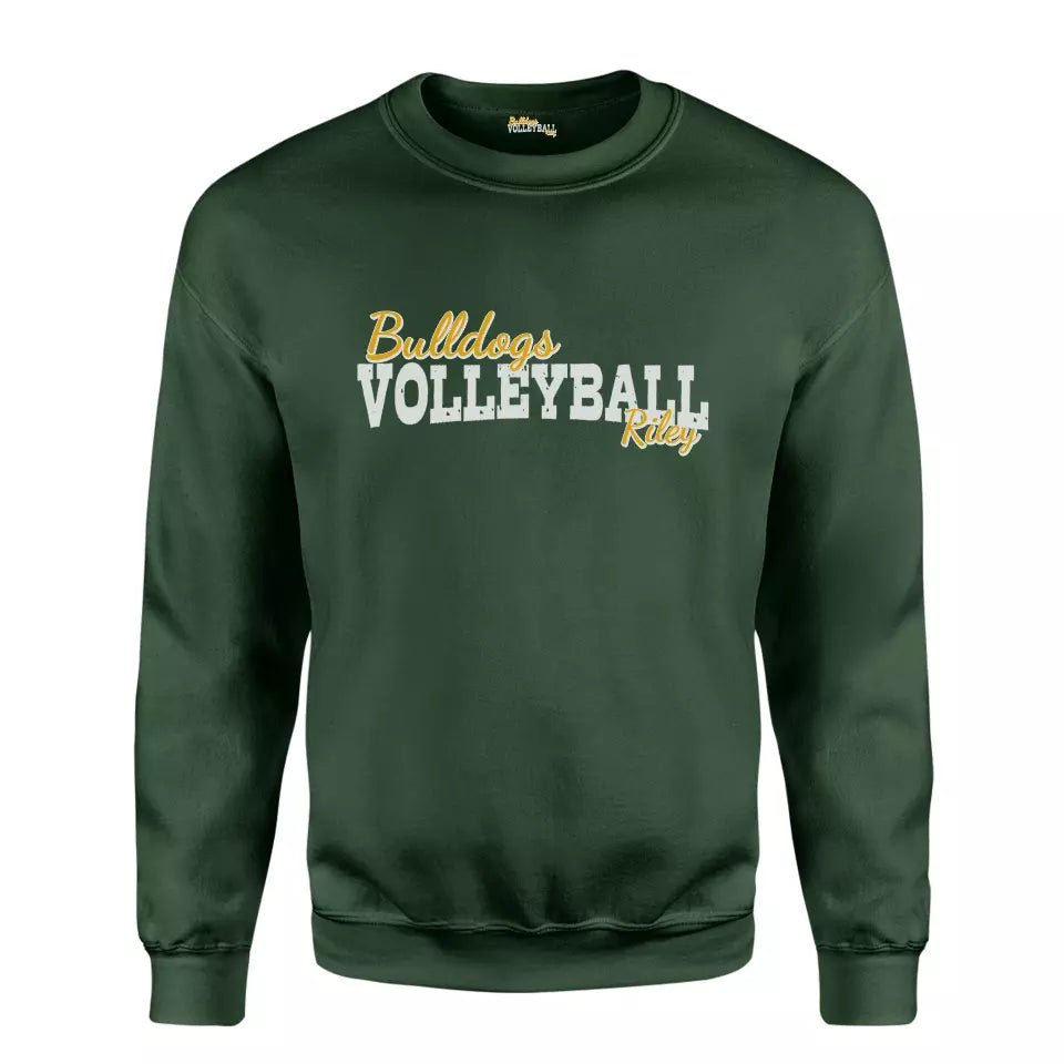 Custom Volleyball Mascot and Volleyball Player Name on a Sweatshirt with a White Graphic