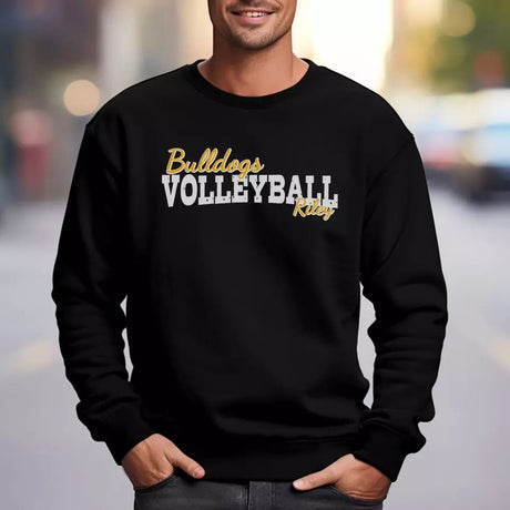 Custom Volleyball Mascot and Volleyball Player Name on a Sweatshirt with a White Graphic