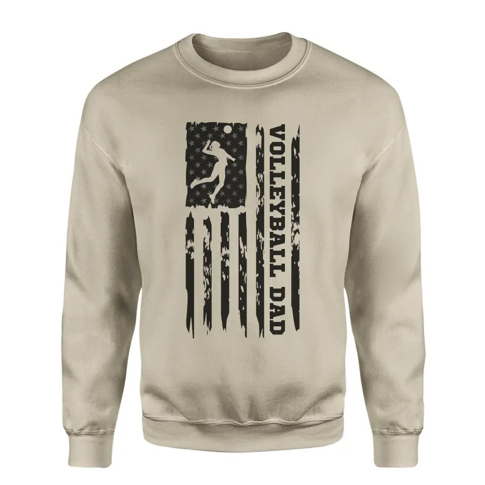 Volleyball Dad Vertical Flag on a Sweatshirt with a Black Graphic