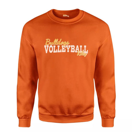 Custom Volleyball Mascot and Volleyball Player Name on a Sweatshirt with a White Graphic