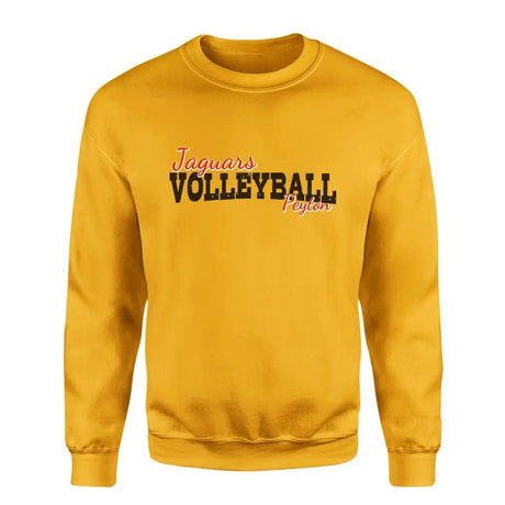 Custom Volleyball Mascot and Volleyball Player Name on a Sweatshirt with a Black Graphic