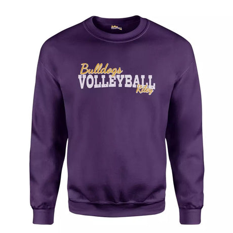 Custom Volleyball Mascot and Volleyball Player Name on a Sweatshirt with a White Graphic