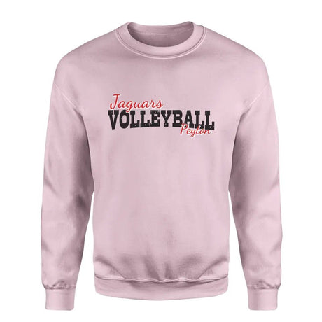 Custom Volleyball Mascot and Volleyball Player Name on a Sweatshirt with a Black Graphic