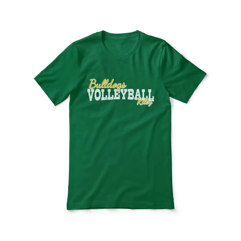 Custom Volleyball Mascot and Volleyball Player Name on a Unisex T-Shirt with a White Graphic
