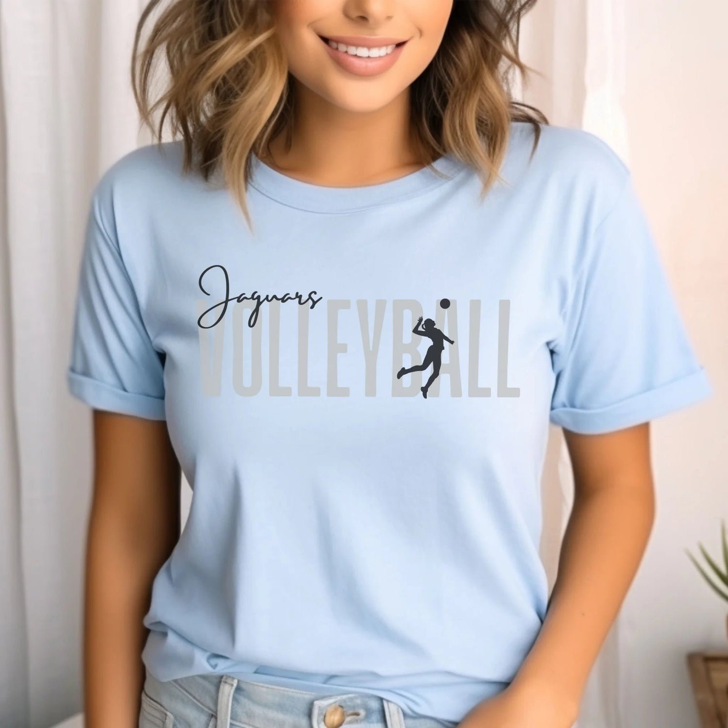 Personalized Volleyball Shirt With Modern Bold Design on a Unisex T-Shirt