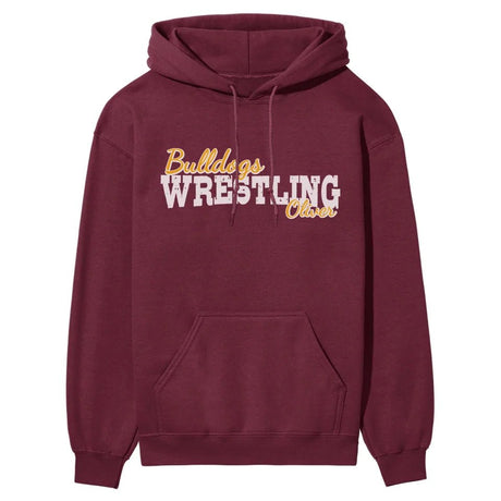 Custom Wrestling Mascot and Wrestler Name on a Hoodie with a White Graphic