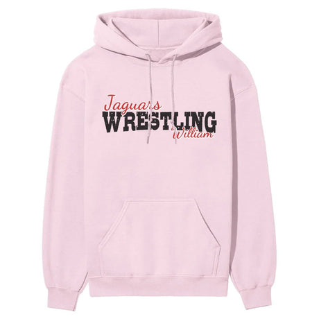 Custom Wrestling Mascot and Wrestler Name on a Hoodie with a Black Graphic