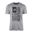 Wrestling Dad Vertical Flag on a Men's T-Shirt with a Black Graphic