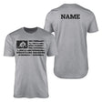 Wrestling Grandpa Horizontal Flag With Wrestler Name on a Men's T-Shirt with a Black Graphic