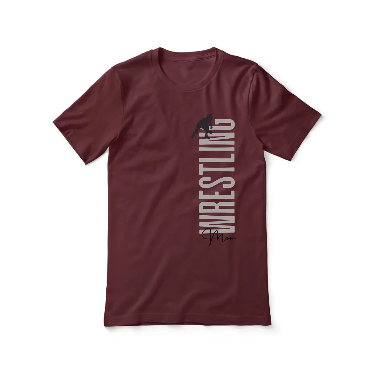 Personalized Wrestling Mom Shirt With Mascot, Icon, and Wrestler Name on a Unisex T-Shirt