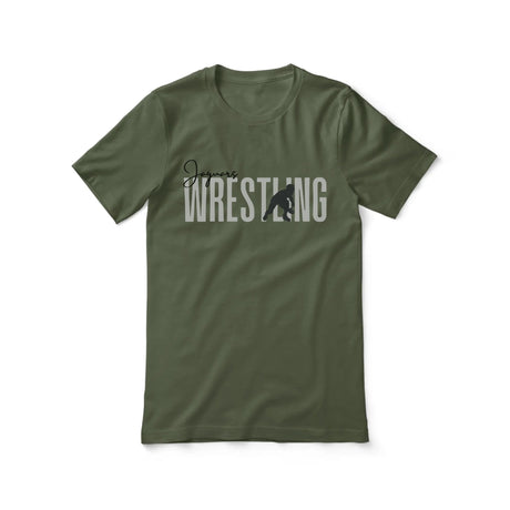Personalized Wrestling Shirt With Modern Bold Design on a Unisex T-Shirt