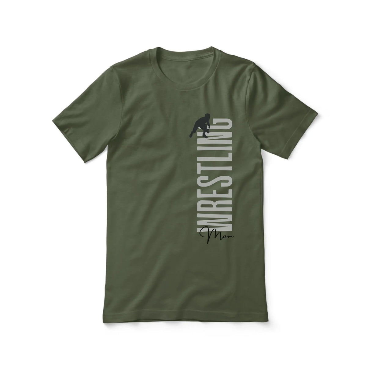 Personalized Wrestling Mom Shirt With Mascot, Icon, and Wrestler Name on a Unisex T-Shirt