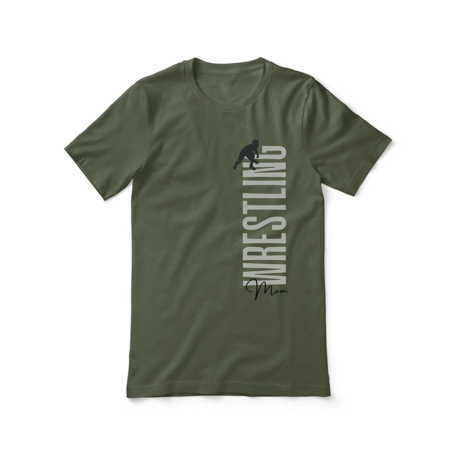 Personalized Wrestling Mom Shirt With Mascot, Icon, and Wrestler Name on a Unisex T-Shirt