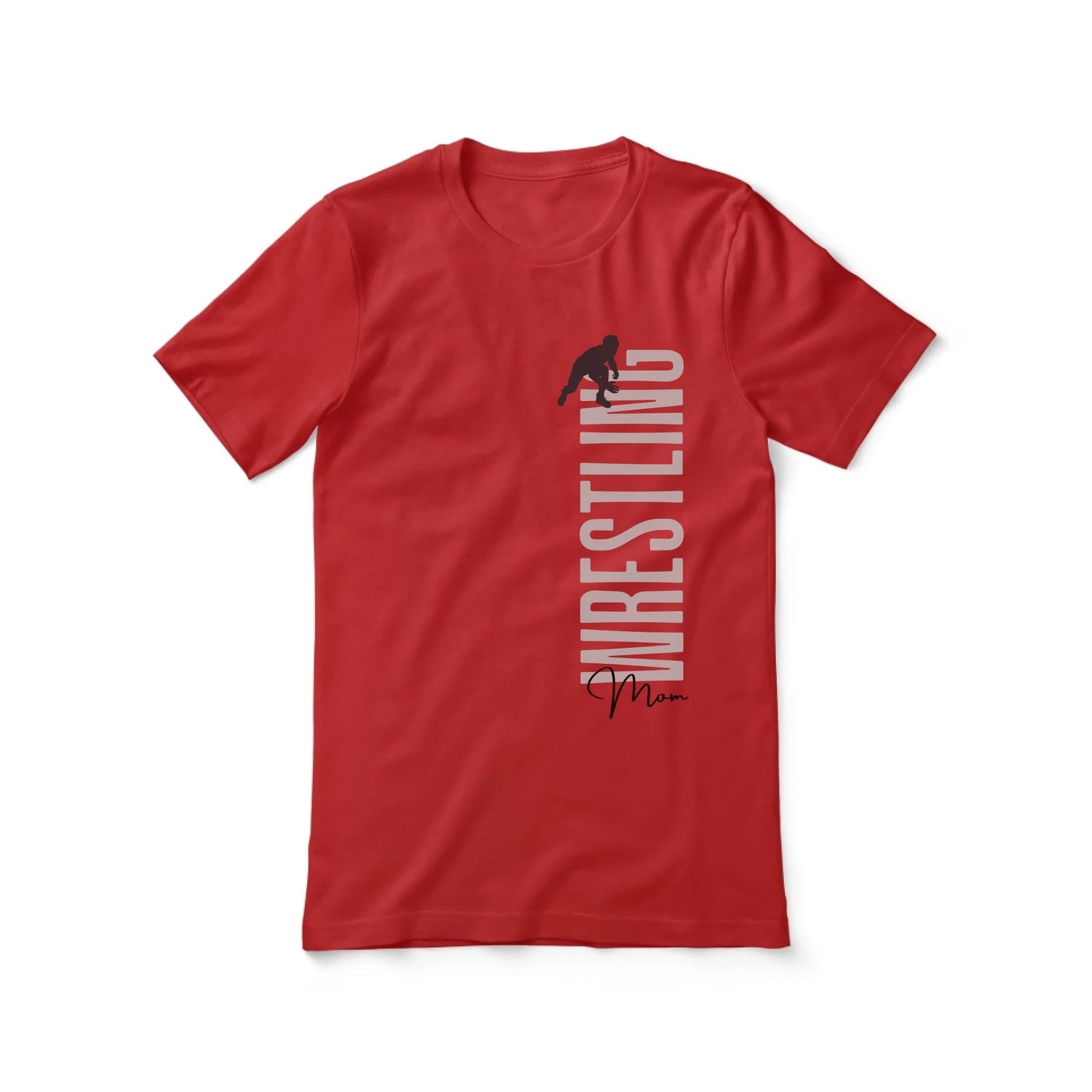 Personalized Wrestling Mom Shirt With Mascot, Icon, and Wrestler Name on a Unisex T-Shirt