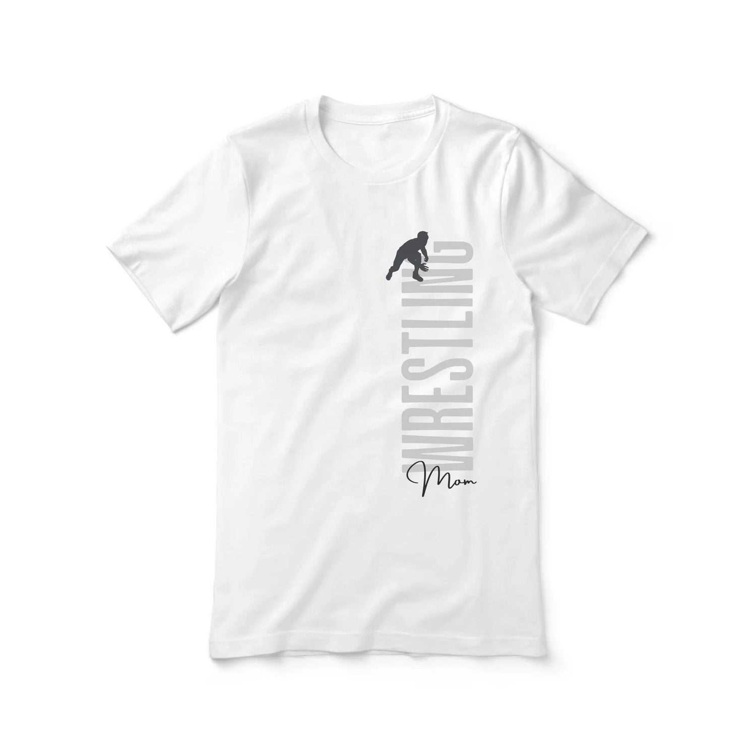 Personalized Wrestling Mom Shirt With Mascot, Icon, and Wrestler Name on a Unisex T-Shirt