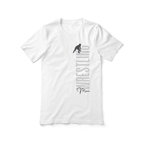 Personalized Wrestling Mom Shirt With Mascot, Icon, and Wrestler Name on a Unisex T-Shirt