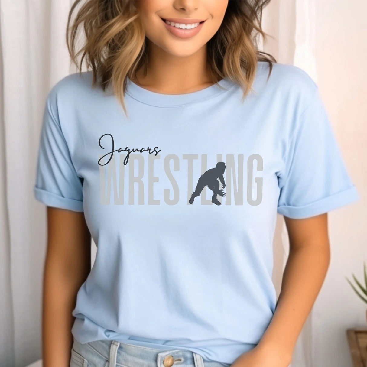 Personalized Wrestling Shirt With Modern Bold Design on a Unisex T-Shirt