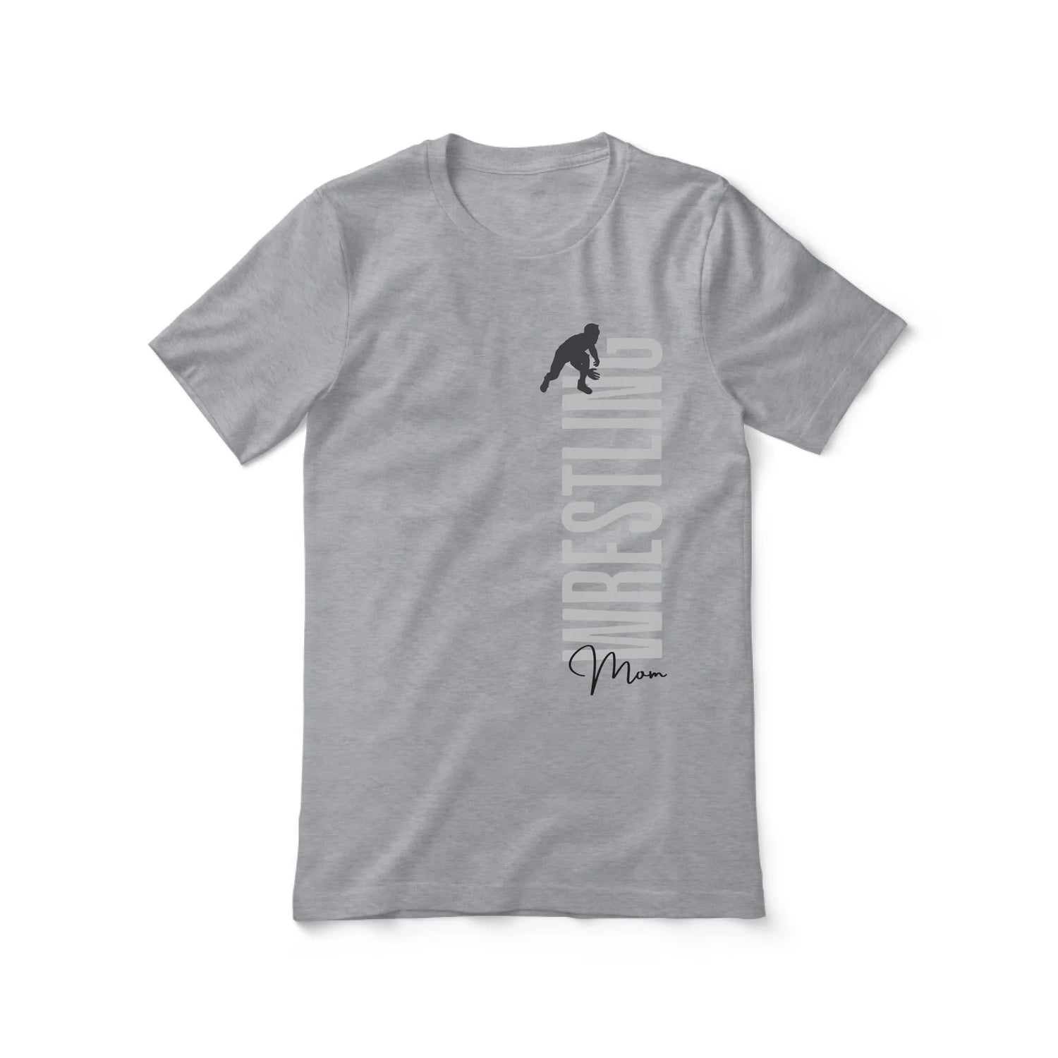 Personalized Wrestling Mom Shirt With Mascot, Icon, and Wrestler Name on a Unisex T-Shirt