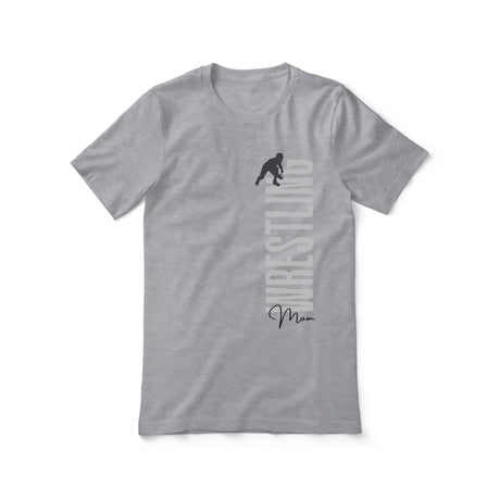 Personalized Wrestling Mom Shirt With Mascot, Icon, and Wrestler Name on a Unisex T-Shirt