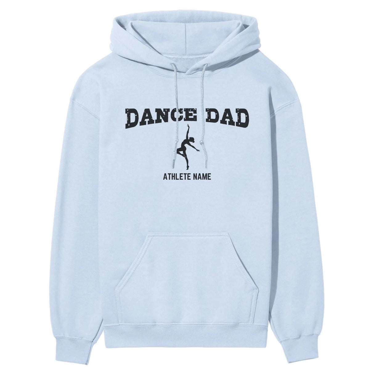 Dance Dad with Dancer Icon and Dancer Name on a Hoodie with a Black Graphic
