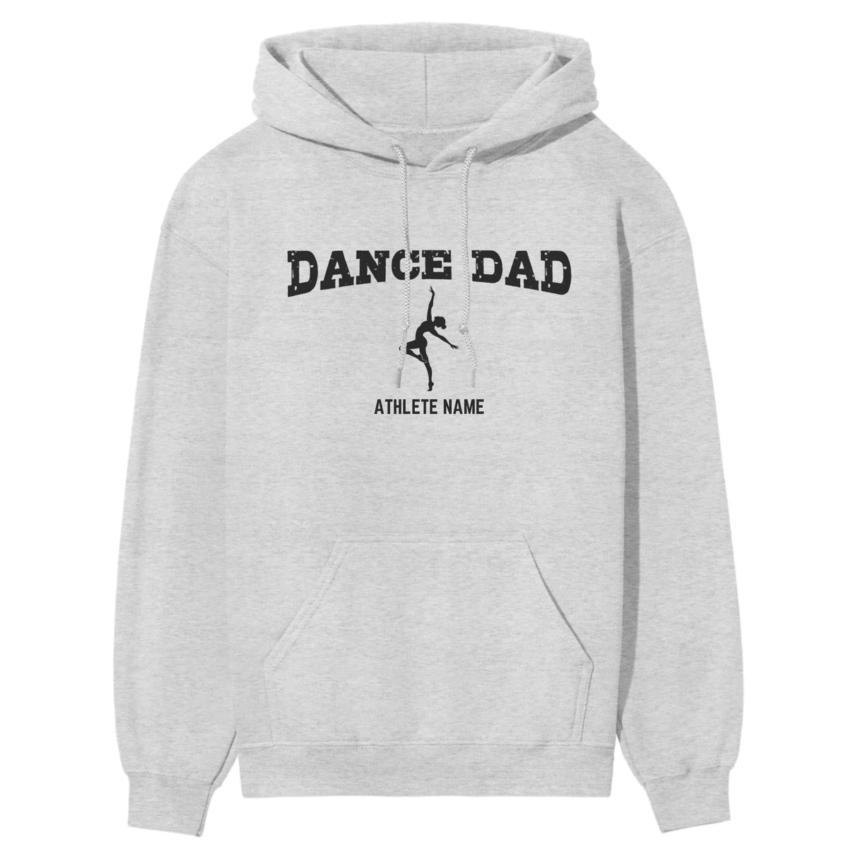 Dance Dad with Dancer Icon and Dancer Name on a Hoodie with a Black Graphic
