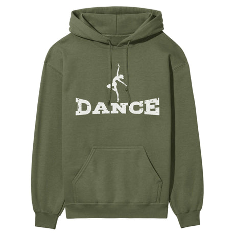Basic Dance with Dancer Icon on a Hoodie with a White Graphic