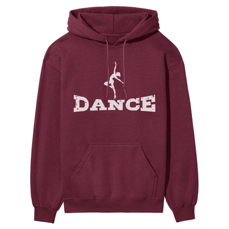Basic Dance with Dancer Icon on a Hoodie with a White Graphic