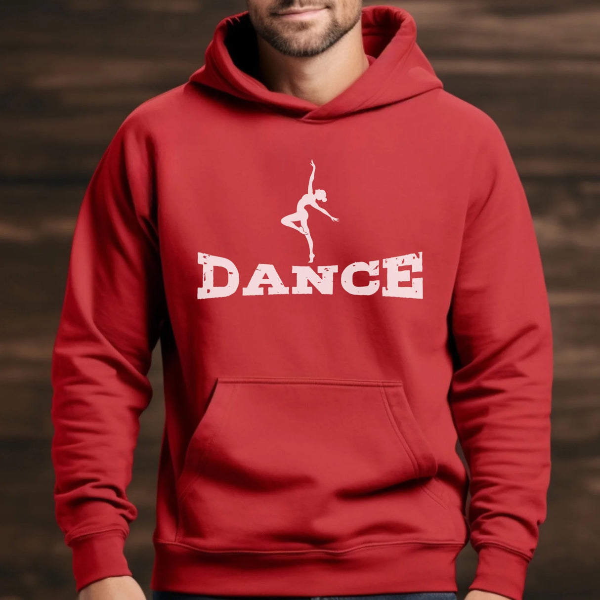 Basic Dance with Dancer Icon on a Hoodie with a White Graphic