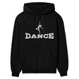 Basic Dance with Dancer Icon on a Hoodie with a White Graphic