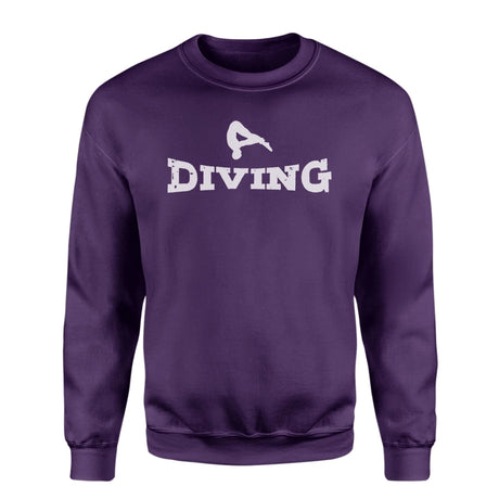 Basic Diving with Diver Icon on a Sweatshirt with a White Graphic