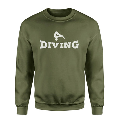 Basic Diving with Diver Icon on a Sweatshirt with a White Graphic
