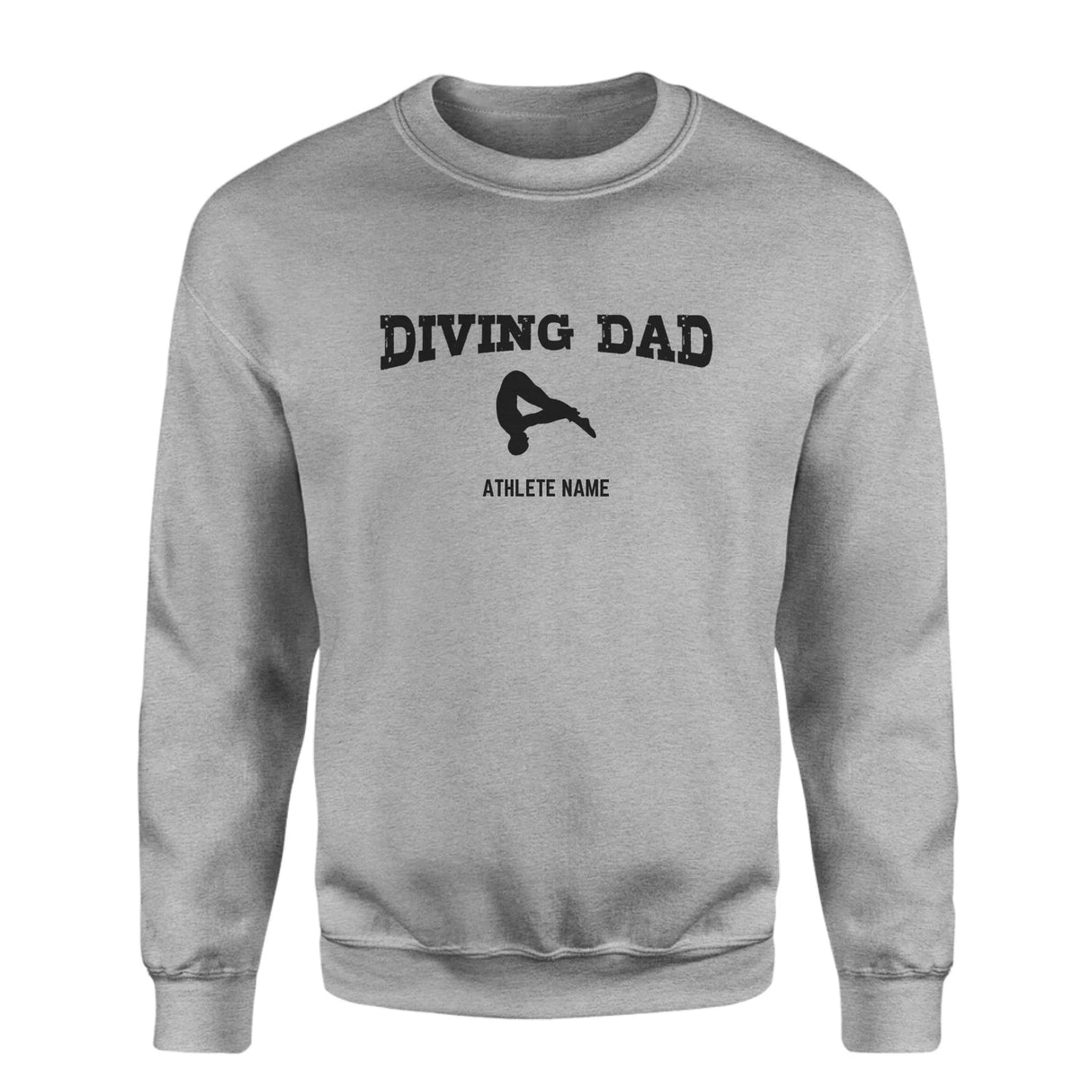 Diving Dad with Diver Icon and Diver Name on a Sweatshirt with a Black Graphic