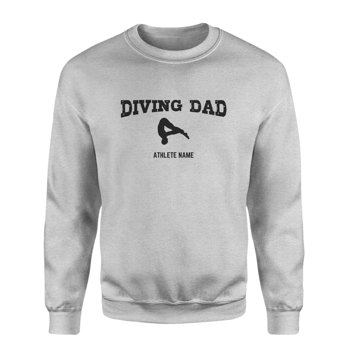 Diving Dad with Diver Icon and Diver Name on a Sweatshirt with a Black Graphic