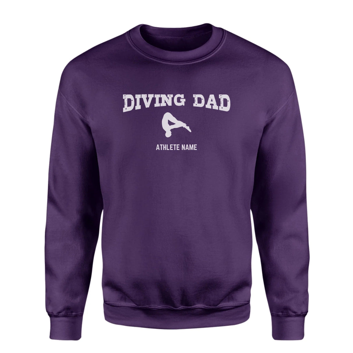 Diving Dad with Diver Icon and Diver Name on a Sweatshirt with a White Graphic
