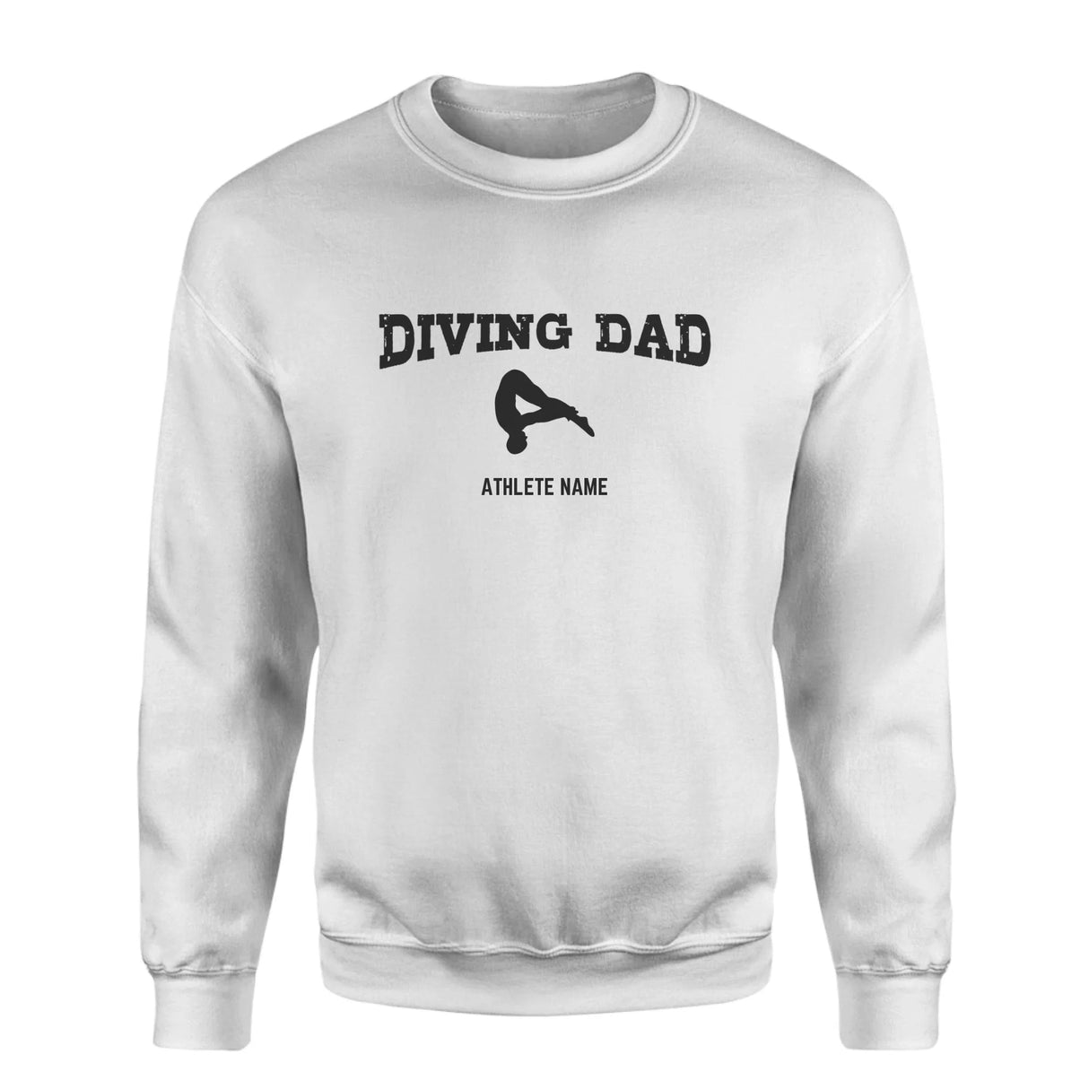 Diving Dad with Diver Icon and Diver Name on a Sweatshirt with a Black Graphic